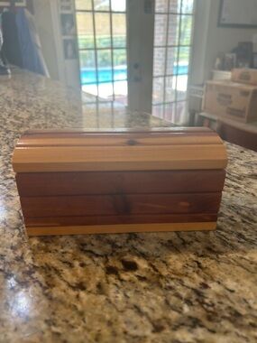 Vintage Cedar Wooden Decorative Jewelry Box